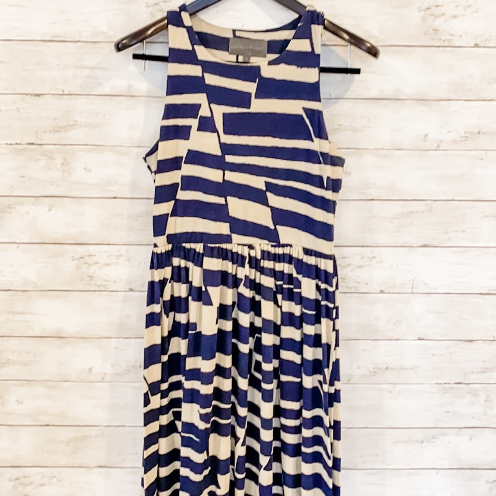 Anthropologie Blue & White Maxi Dress